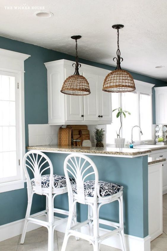 my fresh new blue kitchen reveal, home decor, kitchen design, painting, rustic furniture