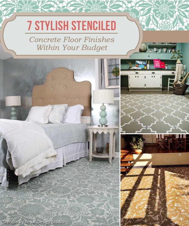 7 stylish stenciled concrete floors within your budget