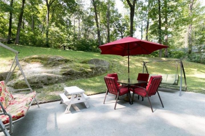 q patio furniture need help with layout, home decor, home decor dilemma, outdoor furniture, Patio with back to the little corner area you see on the other patio photo