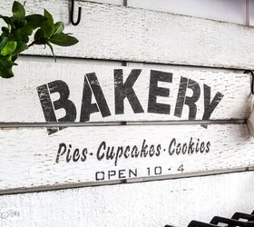 fake it till ya make it with a shiplap styled bakery sign, how to, kitchen backsplash, kitchen design, painting