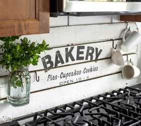 fake it till ya make it with a shiplap styled bakery sign, how to, kitchen backsplash, kitchen design, painting