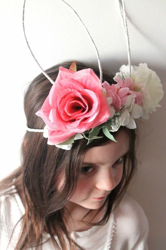 diy bunny ears floral crown, crafts, easter decorations, flowers, seasonal holiday decor