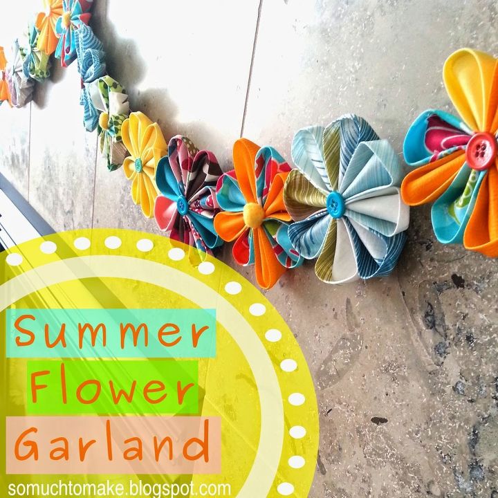 fabric flower garland, crafts, seasonal holiday decor