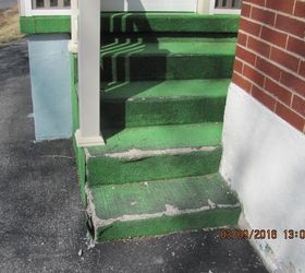 concrete steps breaking down, full view