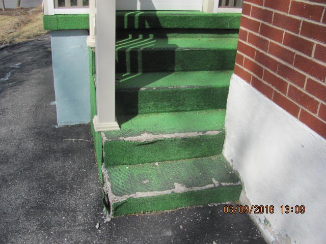 concrete steps breaking down, full view