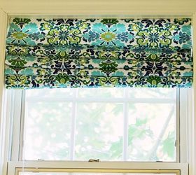 15 designer tricks to get pinterest worthy curtains, Turn blinds into roman shades with fabric