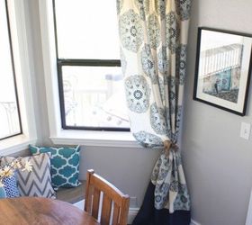 15 designer tricks to get pinterest worthy curtains, Add length to short curtains with fabric