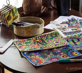 adult coloring pages on muslin bags, crafts, how to