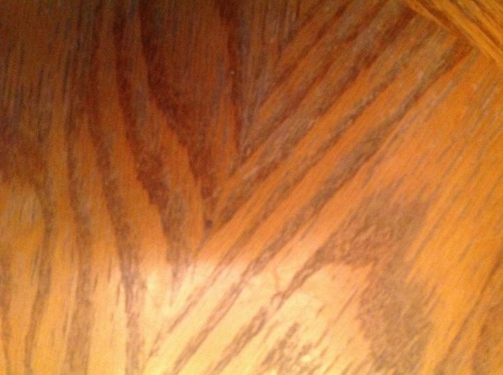 q how to clean stains and water marks off my kitchen table, cleaning tips, furniture cleaning, you can see the dark almost like a mold in the wood