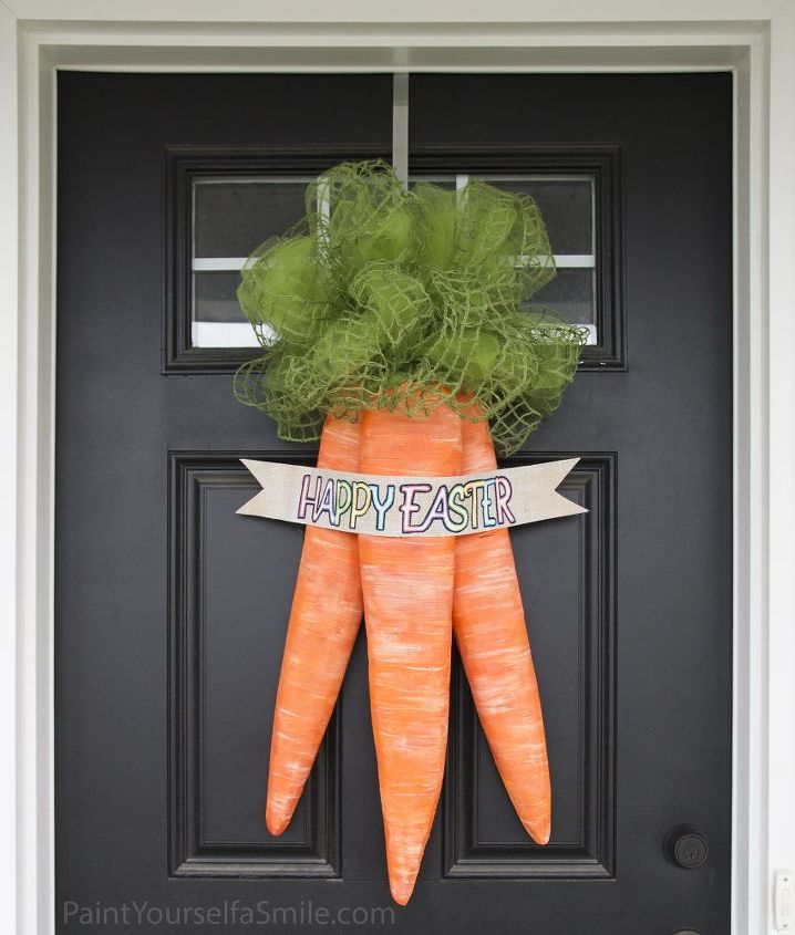 easter carrot door hanging tutorial, crafts, easter decorations, how to, seasonal holiday decor