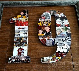 preserving memories diy photo collage on wood numbers, crafts, decoupage