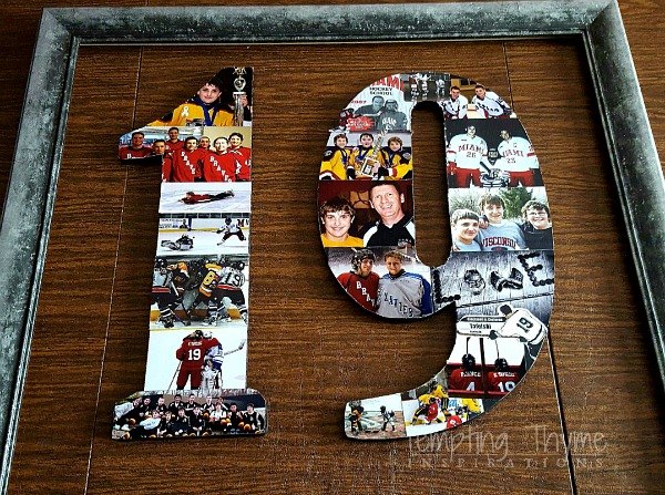 preserving memories diy photo collage on wood numbers, crafts, decoupage