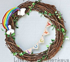 s 31 gorgeous spring wreaths that will make your neighbors smile, crafts, seasonal holiday decor, wreaths, Create a clover filled grapevine wreath