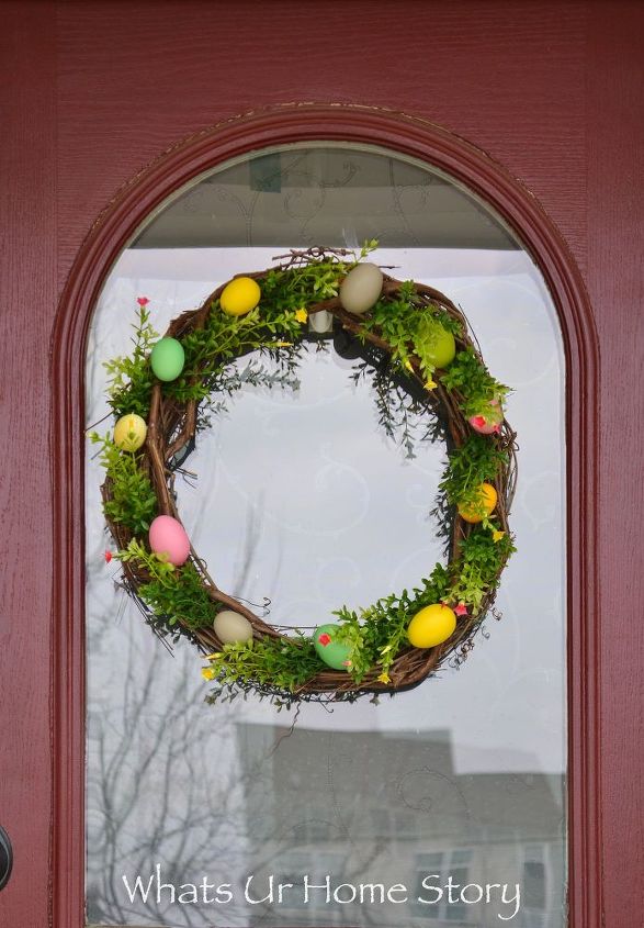 s 31 gorgeous spring wreaths that will make your neighbors smile, crafts, seasonal holiday decor, wreaths, Create a nest with faux stems and eggs