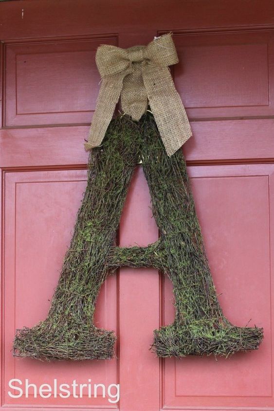 s 31 gorgeous spring wreaths that will make your neighbors smile, crafts, seasonal holiday decor, wreaths, Make a mossy monogram