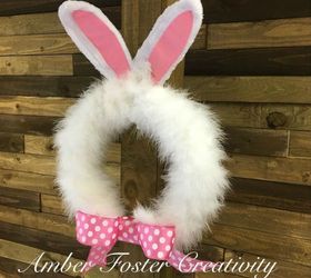 s 31 gorgeous spring wreaths that will make your neighbors smile, crafts, seasonal holiday decor, wreaths, Make a fluffy bunny wreath in 5 minutes