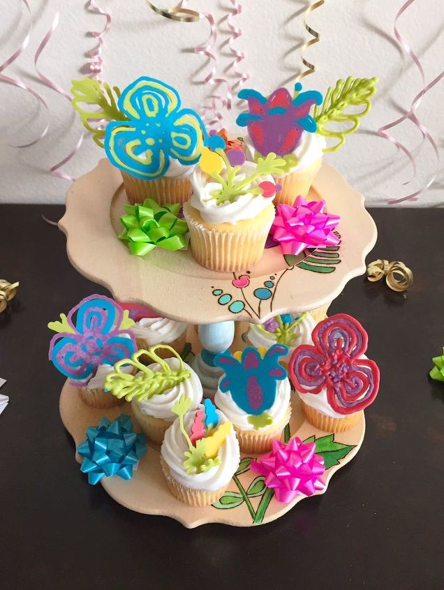soporte para cupcakes del libro de colorear de primavera