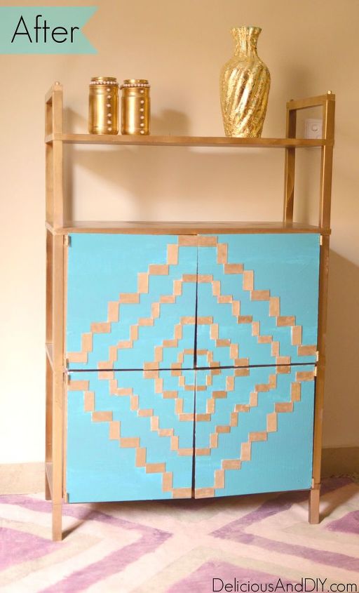 aztec storage cabinet makeover, kitchen design, painted furniture, storage ideas
