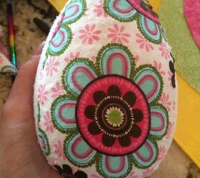 fun and festive fabric covered easter eggs, crafts, easter decorations, seasonal holiday decor