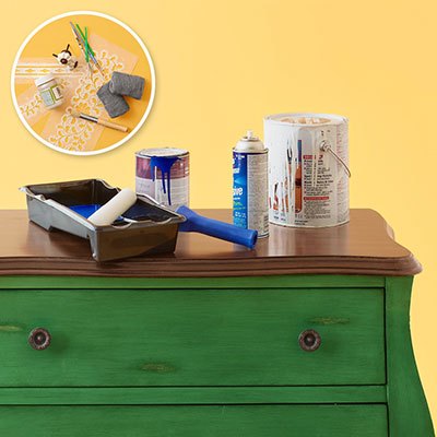 the diy dare challenge using stencils, painted furniture