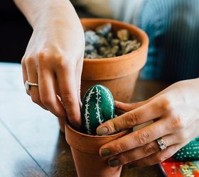 diy painted cacti rocks, crafts, gardening, how to, repurposing upcycling