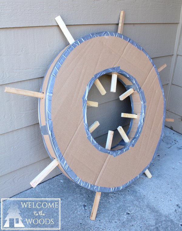 cardboard ship wheel fake portholes, crafts, wall decor