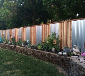 15 privacy fences that will turn your yard into a secluded oasis, Accent an ordinary fence with sheet metal
