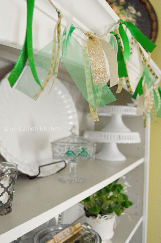 s 21 enchanting ideas for people who love green, home decor, paint colors, painted furniture, Craft a Bright Ribbon Banner