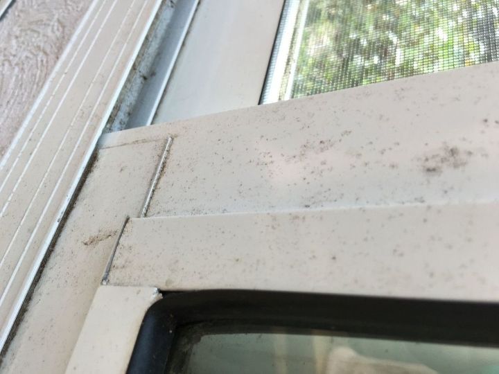 cleaning white enamel on window door frames, Dirty