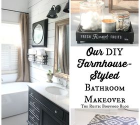 our diy farmhouse styled master bathroom renovation, bathroom ideas, home improvement, rustic furniture
