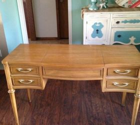 mid century desk makeover, painted furniture