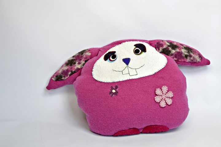 upcycled sweater bunny pillow for spring, crafts, easter decorations, repurposing upcycling, seasonal holiday decor, reupholster