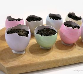 easter egg planters for wheatgrass in pretty pastels, crafts, easter decorations, gardening, seasonal holiday decor