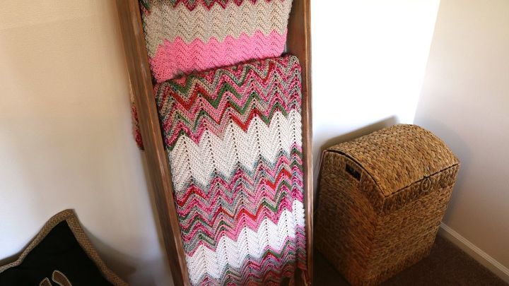 how to make a blanket ladder using wood i got from a bed, bedroom ideas, diy, how to, organizing, repurposing upcycling, woodworking projects