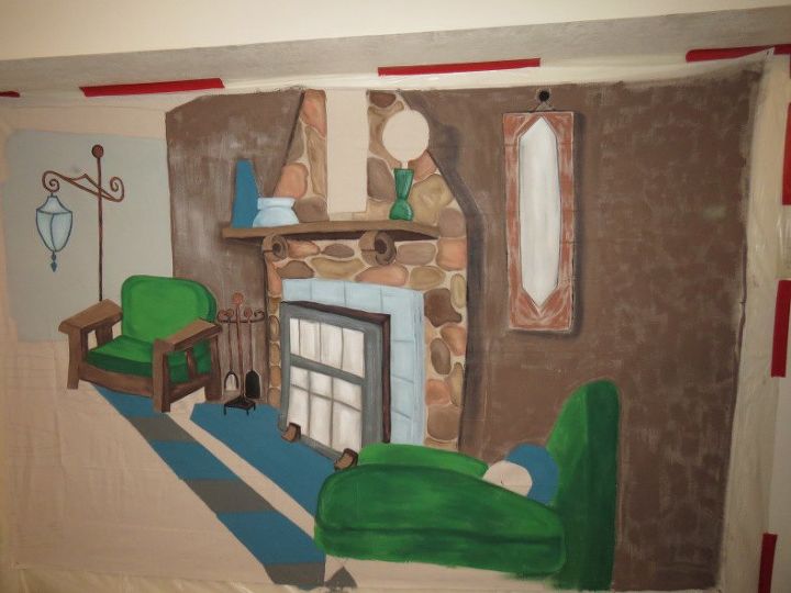how i turned a painters canvas tarp into a scene for the school play