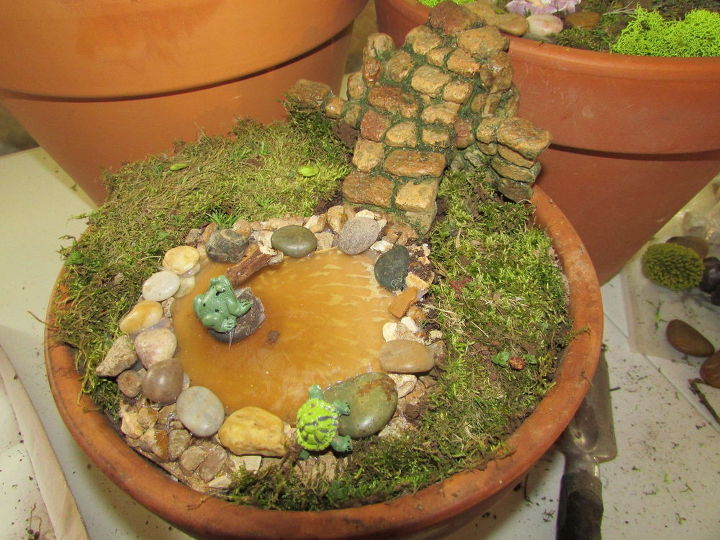 three tier fairy garden, crafts, gardening