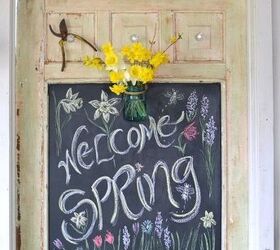chalking it up to welcome spring, flowers, home decor