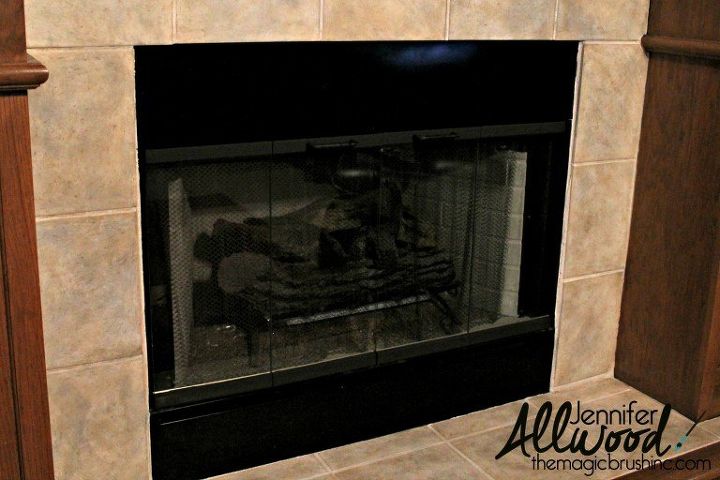 update your brass fireplace trim and outdated fireplace tile, fireplaces mantels, how to, painting