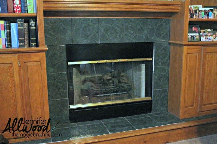update your brass fireplace trim and outdated fireplace tile, fireplaces mantels, how to, painting