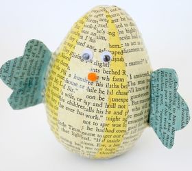 25 quick easter egg ideas that are just too stinkin cute, Wrap eggs in book pages craft chicks