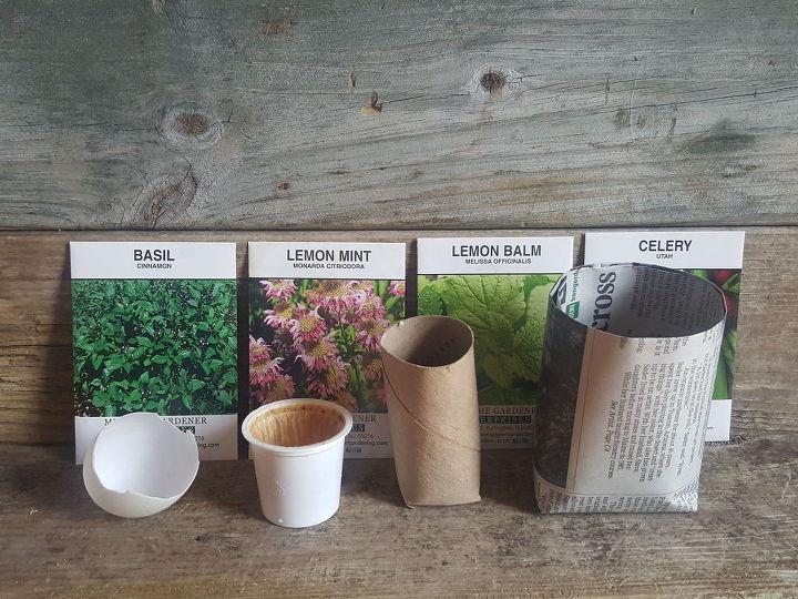 5 easy diy seed starter cup ideas, container gardening, gardening, repurposing upcycling