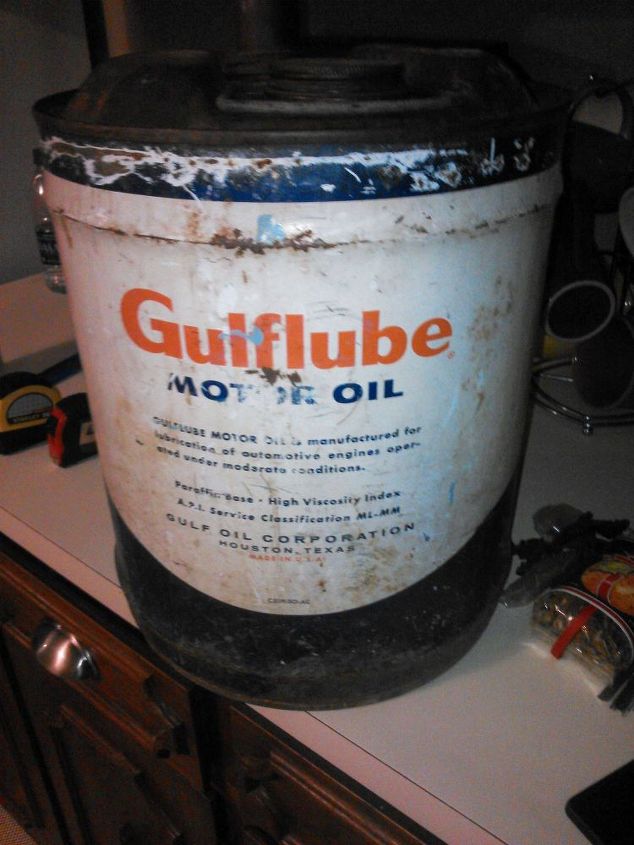 repurposed gulf oil canister, lighting, repurposing upcycling