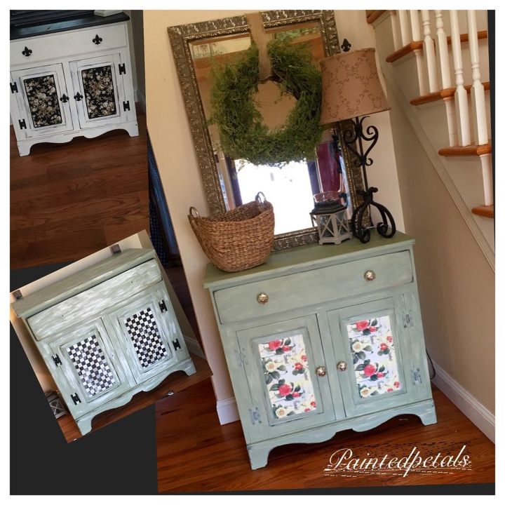 painted decoupaged cabinet with cececaldwell paints, decoupage, painted furniture
