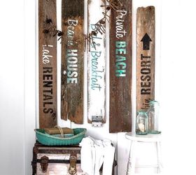 instant beach signs from old fence boards, crafts, fences, how to, repurposing upcycling, wall decor