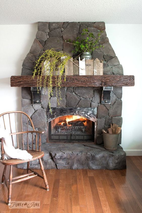 a mantel gets springed up with one wood scrap happy window box, fireplaces mantels, repurposing upcycling, woodworking projects