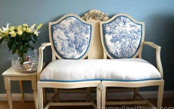 DIY French Style Seat Made From Two Old Chairs