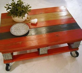 15 pallet coffee tables that look way too good to be diy, Stain slats different colors to make them pop