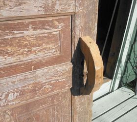 new life for an old farm door, doors, gardening, outdoor living, repurposing upcycling, Heavy Duty Hand Carved Pull