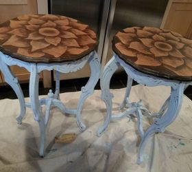 Dumpster Find - Stain Painted Shabby Chic Side Tables