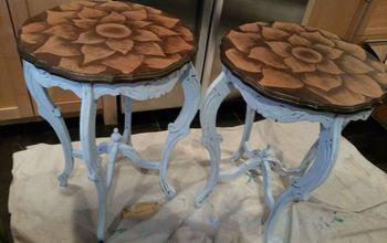 Dumpster Find - Stain Painted Shabby Chic Side Tables